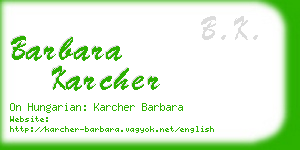 barbara karcher business card